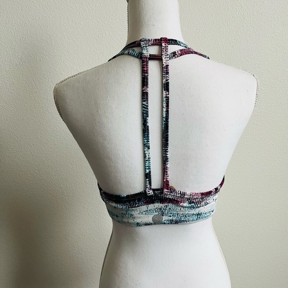 Multicolor Abstract Print Sports Bra Threads 4 Thought - Picture 4 of 10